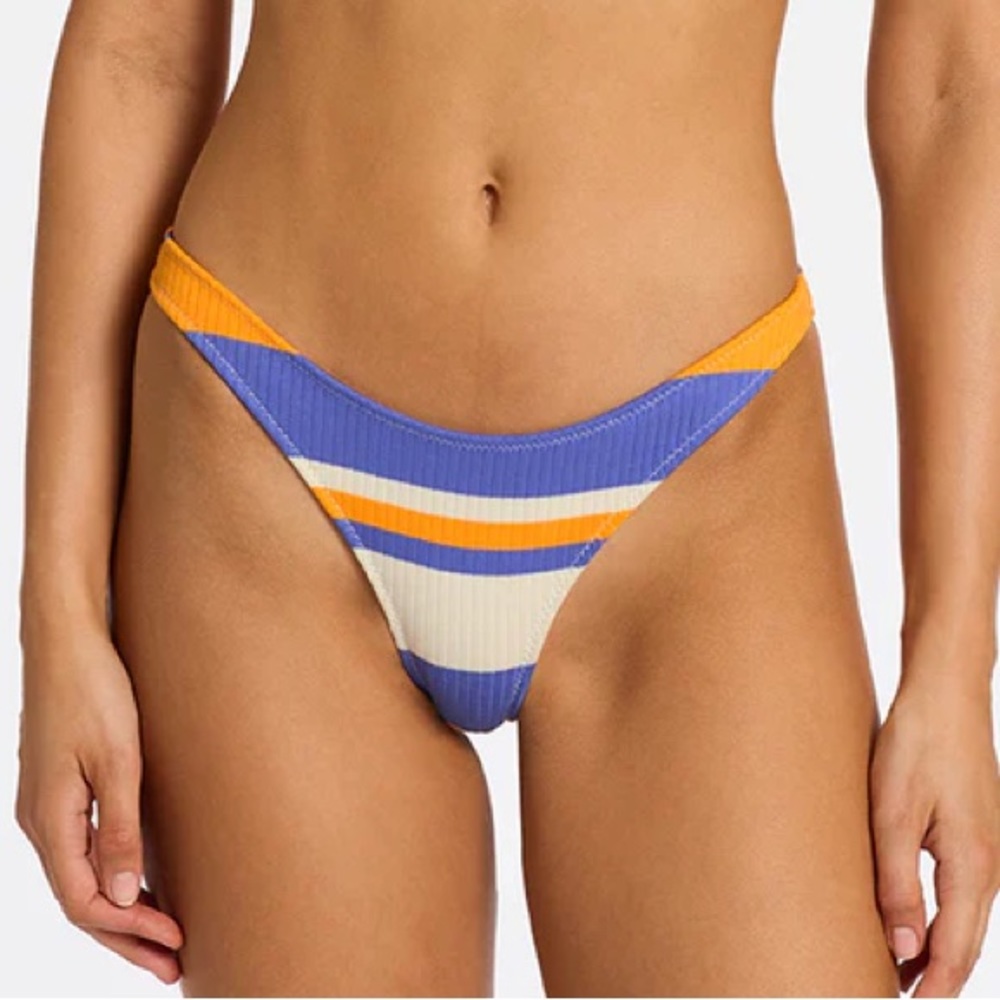 TRIANGL Swim Maia Fonte Striped Bikini Bottoms Cheeky Size Medium